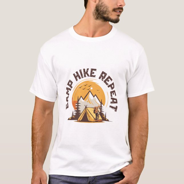 Camiseta repetida de Camp Hike (Anverso)