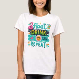 Camiseta Repetir bebida flotante bronceada 