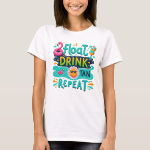 Camiseta Repetir bebida flotante bronceada 