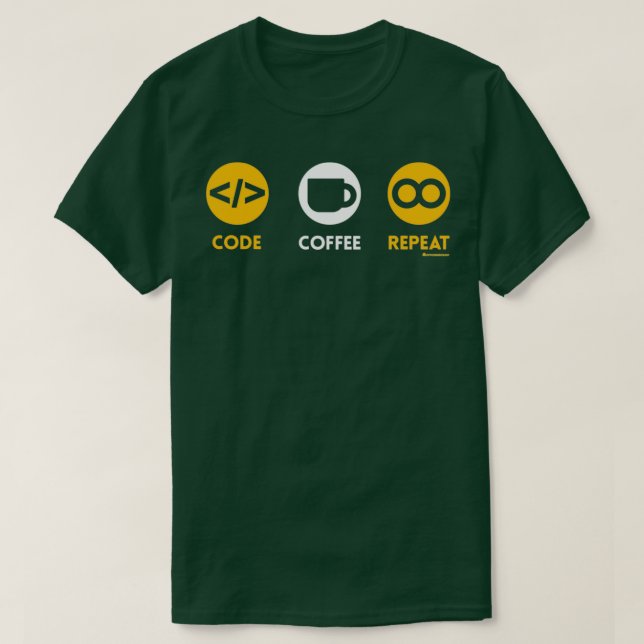 CAMISETA REPETIR CAFÉ DE CÓDIGO (Diseño del anverso)