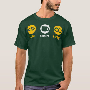 CAMISETA REPETIR CAFÉ DE CÓDIGO