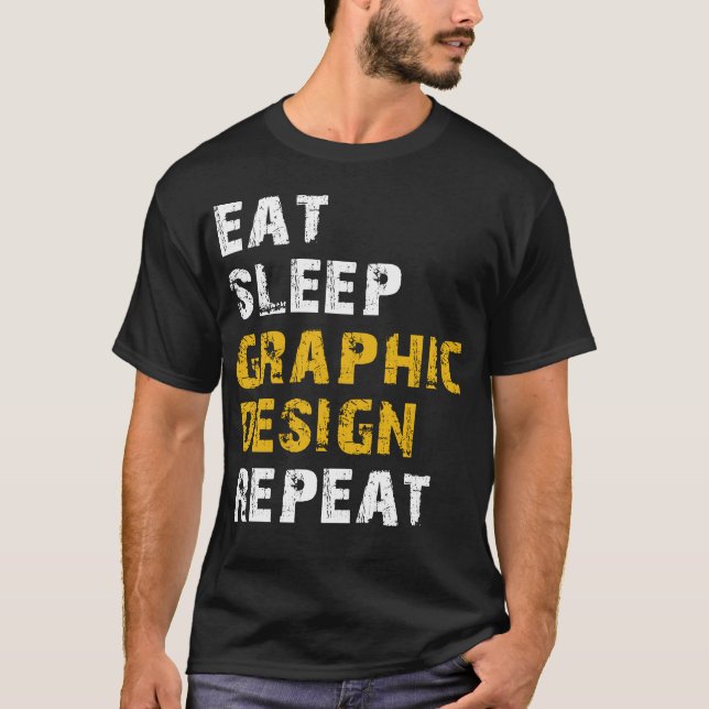 Camiseta repetir diseño gráfico de sueño (Anverso)