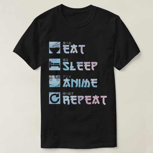 Camiseta Repetir el animo de sueño de comerse - Estilo de a (Diseño del anverso)