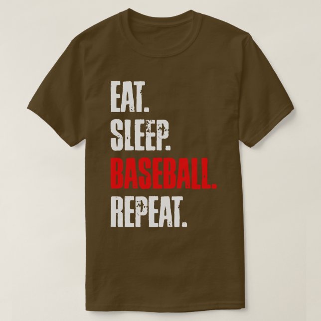 CAMISETA REPETIR EL BÉISBOL DE DORMIR (Diseño del anverso)