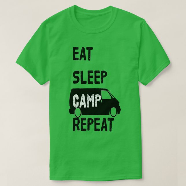 Camiseta REPETIR EL CAMPO DE DORMIR DE COMIDA T4 negro (Diseño del anverso)