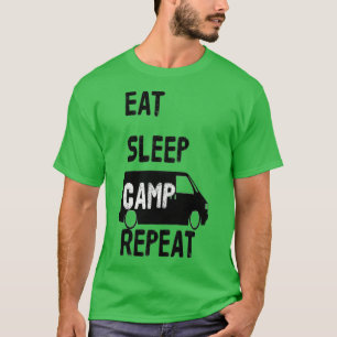 Camiseta REPETIR EL CAMPO DE DORMIR DE COMIDA T4 negro