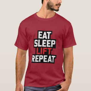 Camiseta Repetir el elevador de sueño de la comida - Gráfic