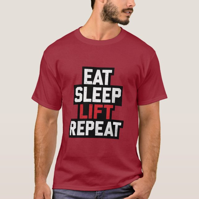 Camiseta Repetir el elevador de sueño de la comida - Gráfic (Anverso)