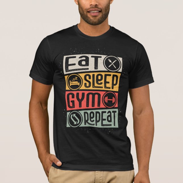 CAMISETA REPETIR EL GIMNASIO DE DORMIR (Anverso)