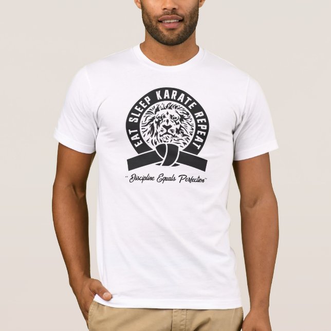 Camiseta Repetir el karate de sueño de comer - Disciplina = (Anverso)