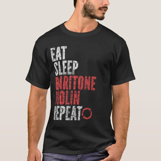 Camiseta Repetir el violín de Baritone Sleep (Anverso)