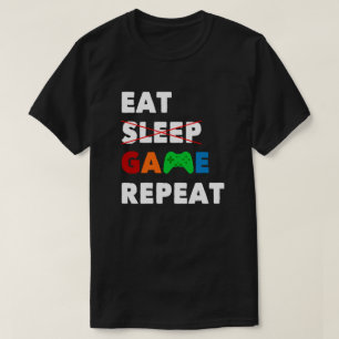 Camiseta Repetir juego de sueño   Divertido jugador