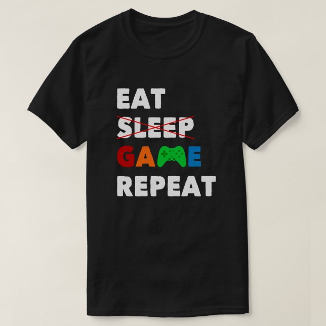 Camiseta Repetir juego de sueño | Funny Gamer (Diseño del anverso)