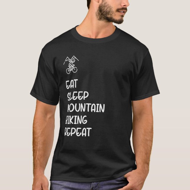 Camiseta Repetir la bicicleta de montaña de sueño (Anverso)