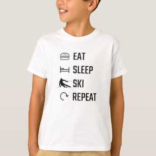 Camiseta Repetir la repetición del esquí del sueño de consu