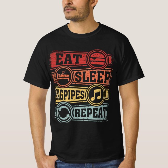 Camiseta Repetir los Bagpipes del sueño de comerse (Anverso)