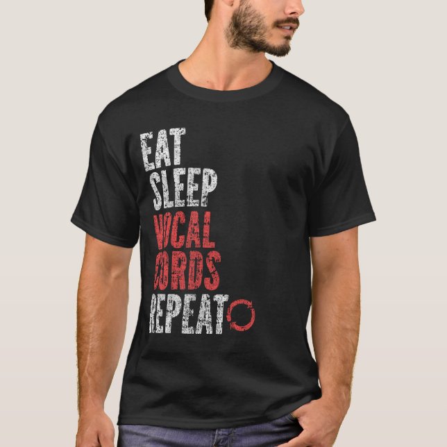 Camiseta Repetir los cables vocales de sueño de sueño (Anverso)