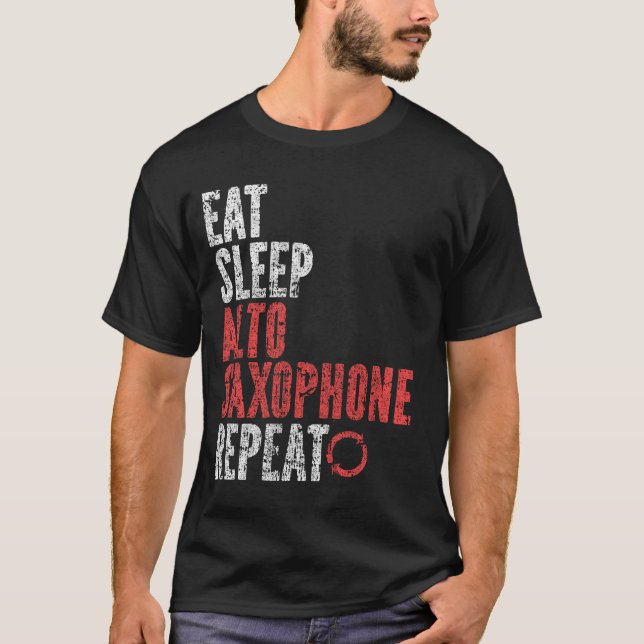 Camiseta Repetir saxofón de Eee Sleep Alto (Anverso)