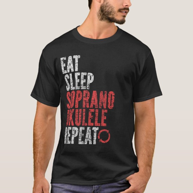 Camiseta Repetir Sleep Soprano ukulele (Anverso)