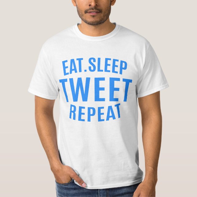 Camiseta Repetir tuiteo de sueño de Comer (Anverso)