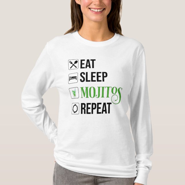 Camiseta Repita con Mojitos de sueño de descanso (Anverso)