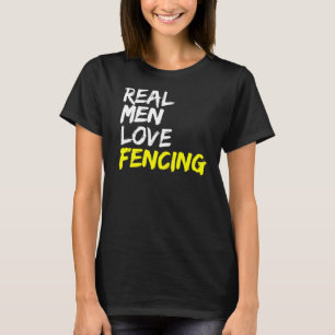 Camiseta Repita Fechttrainer Set Hombres Reales Amor Esgrim