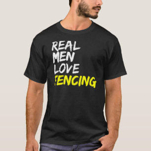 Camiseta Repita Fechttrainer Set Hombres Reales Amor Esgrim