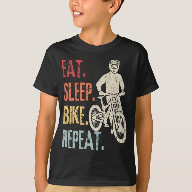 Camiseta Repite bicicleta de montaña retro (Anverso)
