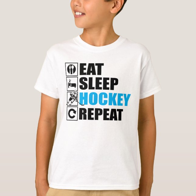 Camiseta Repite el hockey sobre hielo dormido (Anverso)