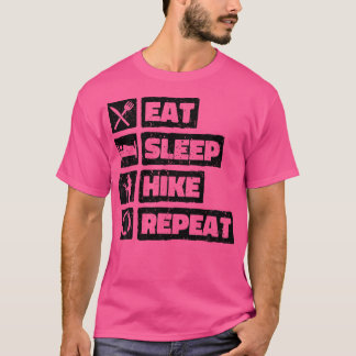 Camiseta Repite la caminata del sueño. Senderismo divertido
