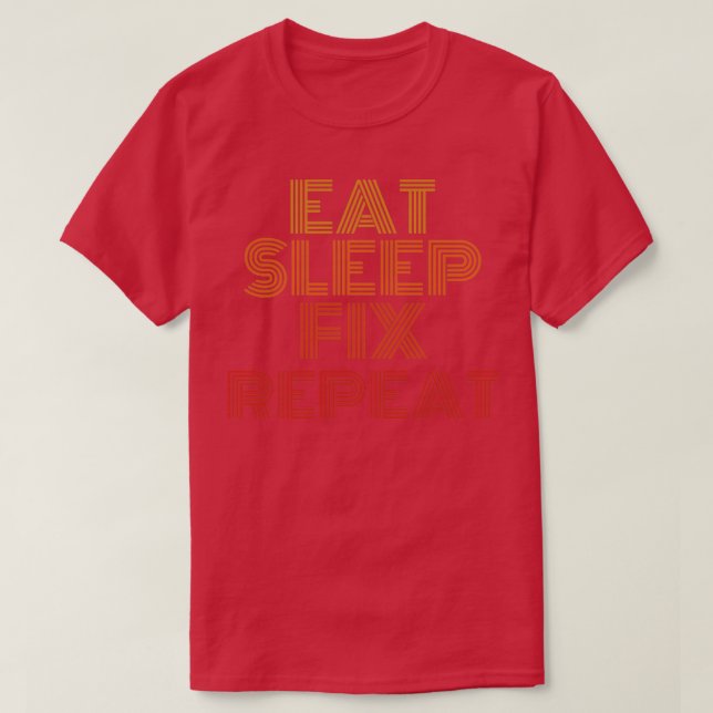 Camiseta Repite mecánica divertida (Diseño del anverso)