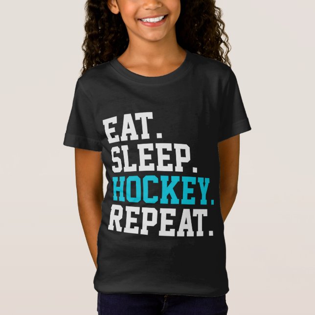 Camiseta Repito de hockey sobre césped para dormir para los (Anverso)