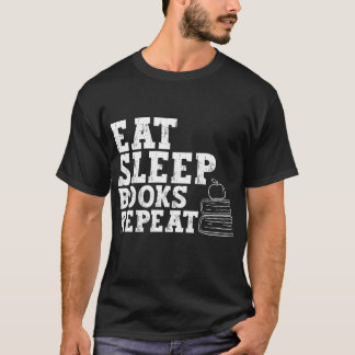 Camiseta Repito de libros de sueño, gráfico más divertido