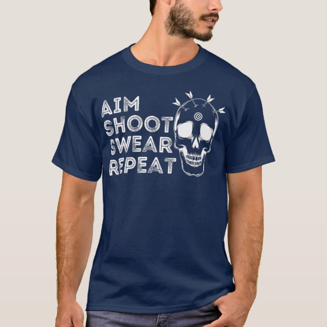 Camiseta Repito de suero de disparo de Aim - Graciosos Dart (Anverso)