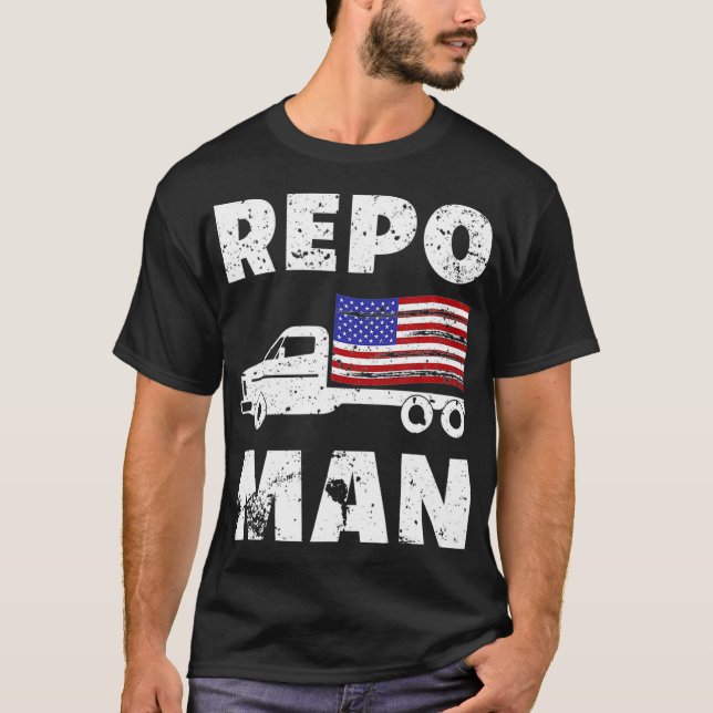 Camiseta Repo Man Patriotic Flag and Flatbed  (Anverso)