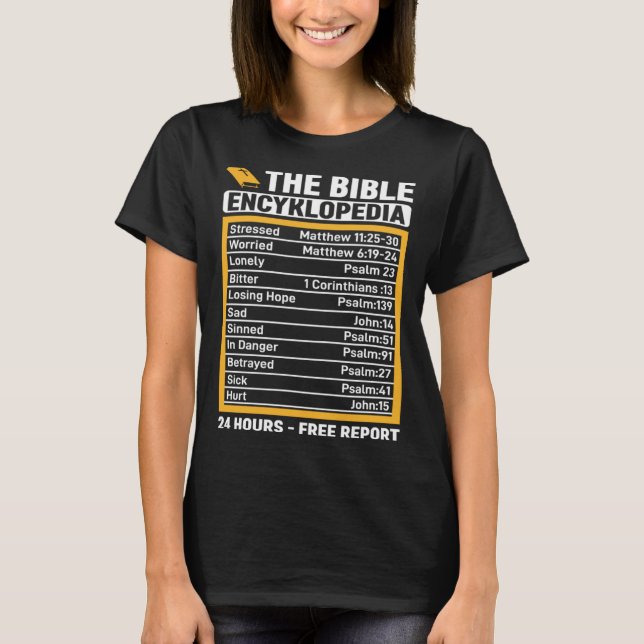 Camiseta Reporte gratuito de la Enciklopedia Biblia las 24  (Anverso)
