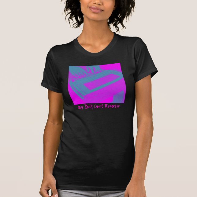 Camiseta Reportero de corte rosado y púrpura (Anverso)