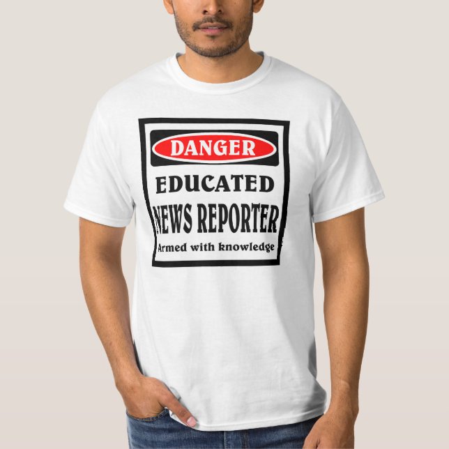 Camiseta Reportero de noticias con educación (Anverso)