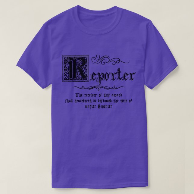 Camiseta Reportero maestro medieval (Diseño del anverso)