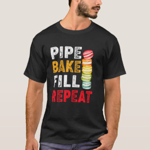 Camiseta Repostería de macarrones Tubo Hornear Rellenar Rep