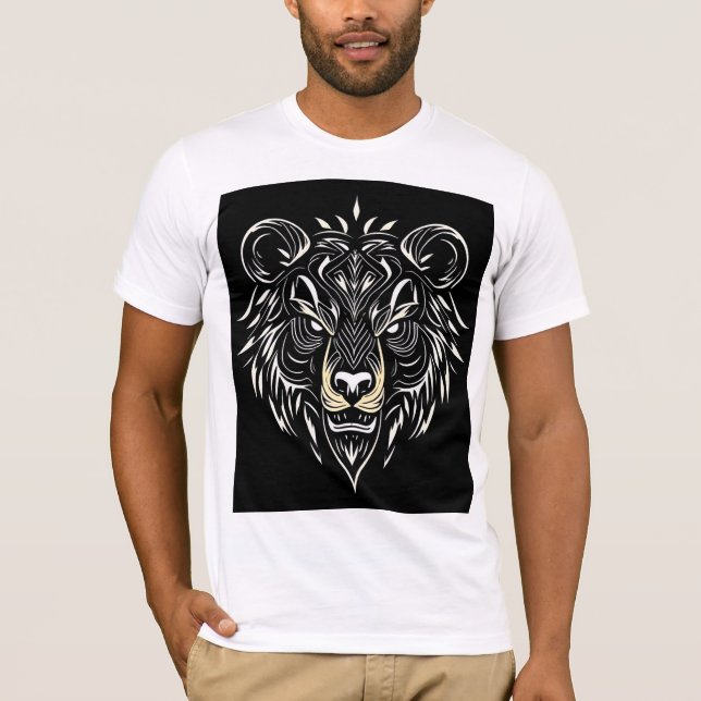 Camiseta Representación artística de la cabeza de un león (Anverso)