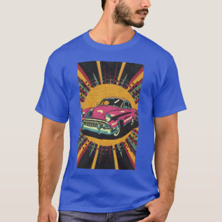 Camiseta Representación pop art de un auto clásico colores
