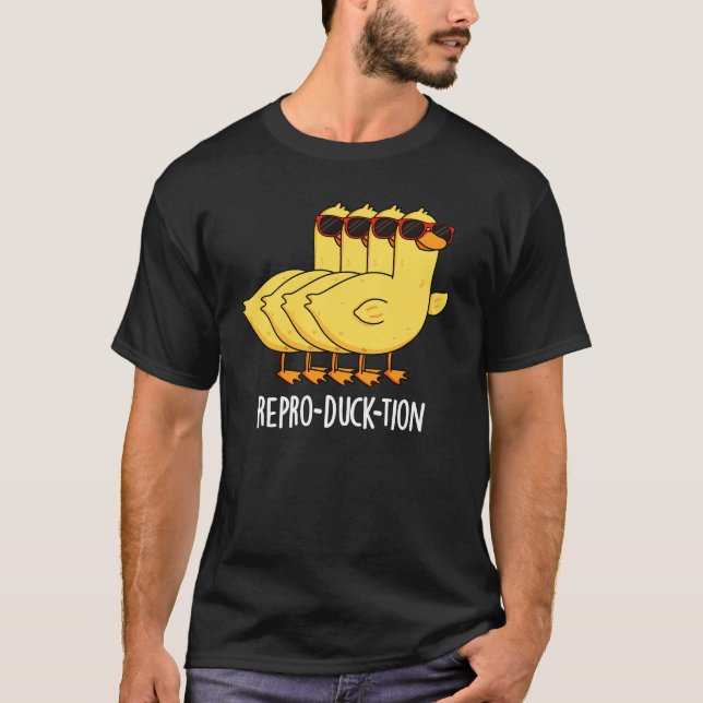 Camiseta Repro-duck-tion Funny Animal Duck Pun Dark BG (Anverso)