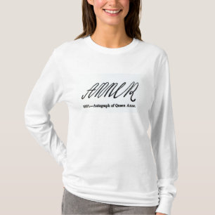 Camiseta Reproducción de la firma de la reina Anne