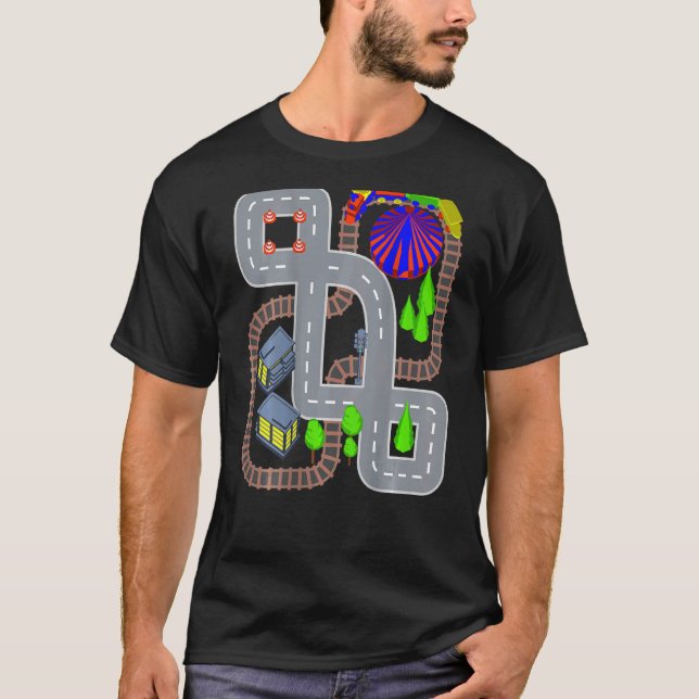 Camiseta Reproducción de tren y de coches Masaje Mat de vue (Anverso)