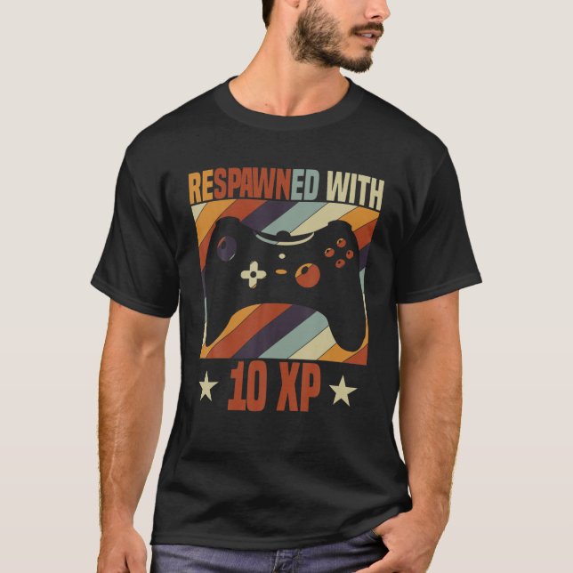 Camiseta Reproducida con 10 XP Video Gamer 10 cumpleaños Gi (Anverso)
