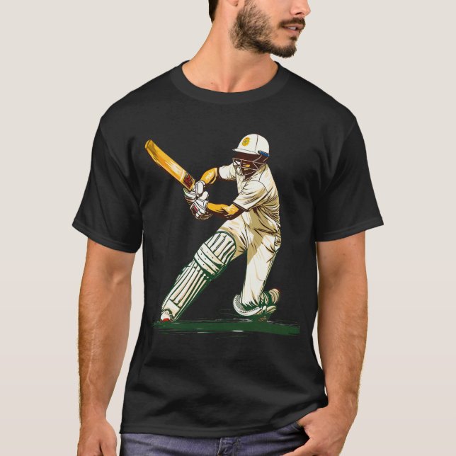 Camiseta Reproducir arte digital de cricket (Anverso)