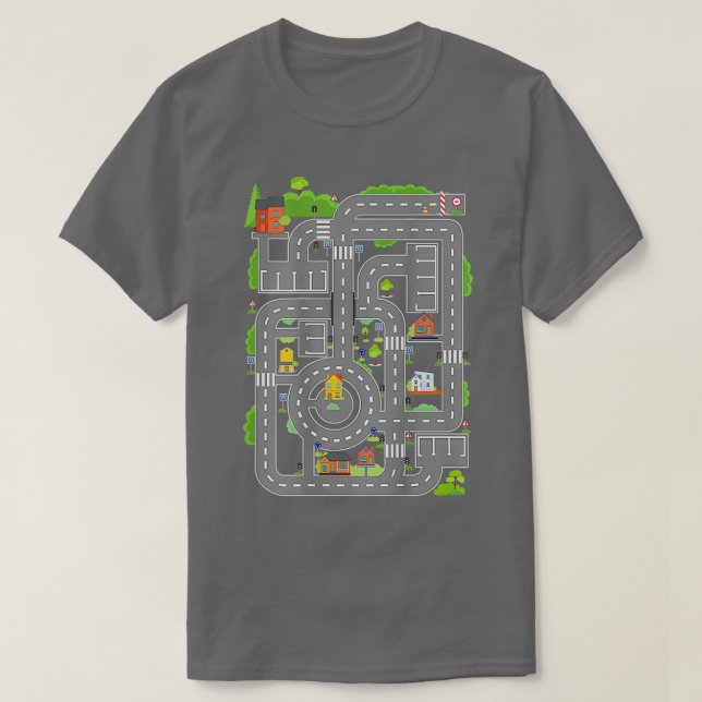 Camiseta Reproducir Coches En Dads Reproducir Mat Car Race  (Diseño del anverso)