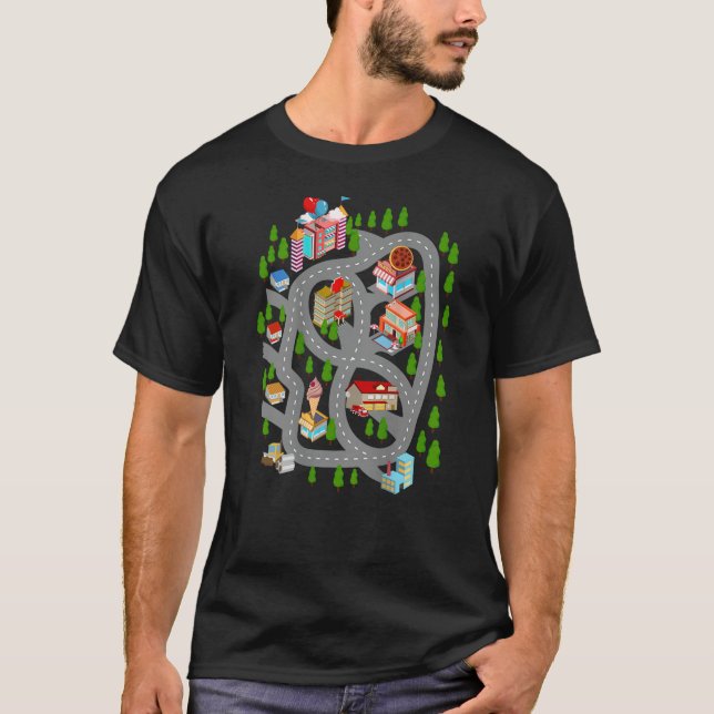 Camiseta Reproducir coches en la parte trasera de papá Juga (Anverso)