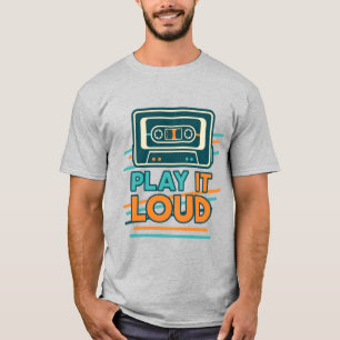 Camiseta Reproducir el diseño en negrita de cassette retro 